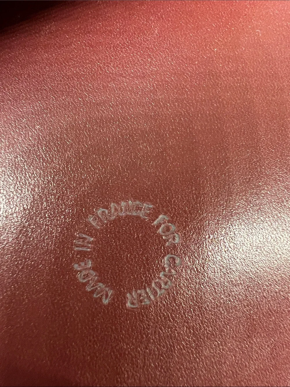 Cartier VINTAGE Burgundy Leather Document Folio with Gold Corners